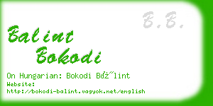 balint bokodi business card